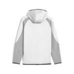 Puma Evostripe Full-Zip Hoodie DK Ανδρική Ζακέτα Λευκή / Γκρι