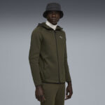 Puma Evostripe Full-Zip Hoodie DK Ανδρική Ζακέτα Λαδί
