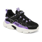 Fila Memory Spinel 3 Βρεφικά Sneakers Ανατομικά με Σκρατς Μαύρα / Μωβ