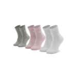 Puma Kids Socks Παιδικές Κάλτσες Ροζ / Γκρι / Λευκές