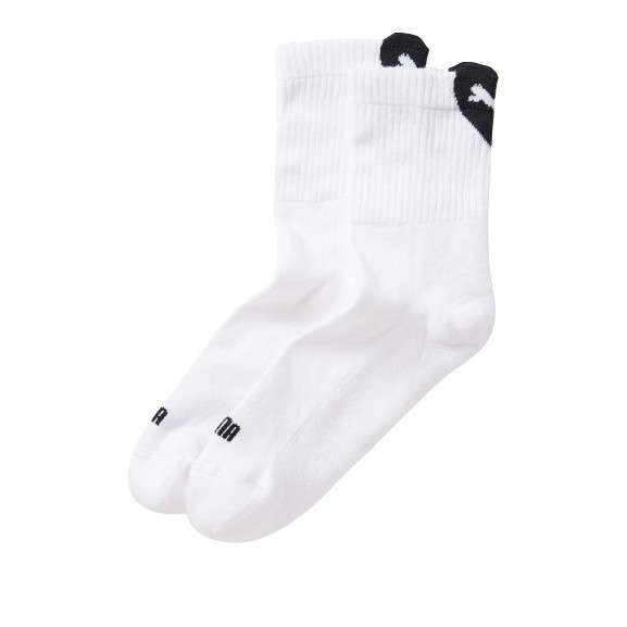 Puma Heart Logo Short Crew Sock 2p Κάλτσες με Καρδιά Λευκές / Μαύρο
