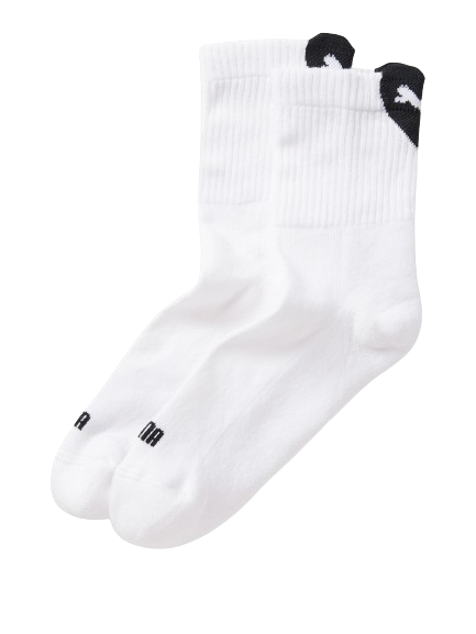 Puma Heart Logo Short Crew Sock 2p Κάλτσες με Καρδιά Λευκές / Μαύρο
