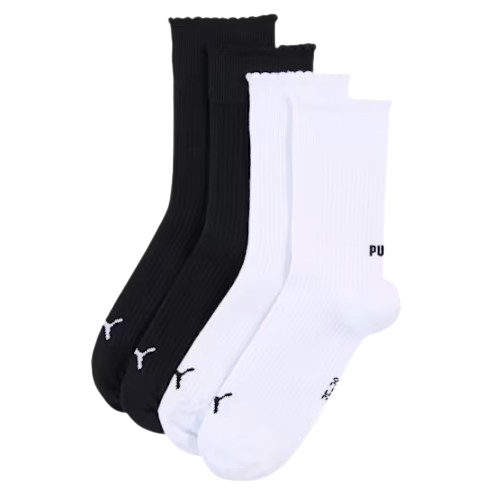 Puma Scallop Edge Sock 2P Kάλτσες Μαύρες / Λευκές