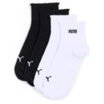 Puma Scallop Edge Quarter Socks 2P Kάλτσες Μαύρες / Λευκές
