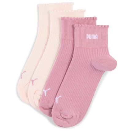 Puma Scallop Edge Quarter Socks 2P Kάλτσες Ροζ / Σομόν