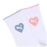 Puma Scallop Edge Socks 2P Kάλτσες Λευκές με Σομόν / Γαλάζιο