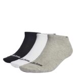 adidas Thin Linear Low-Cut Socks 3 Pairs Κάλτσες Χαμηλές Μαύρες / Γκρι / Λευκές