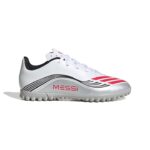 adidas F50 Messi Club Turf Παιδικά Ποδοσφαιρικά Παπούτσια με Σχάρα Λευκά / Ασημί