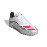 adidas F50 Messi Club Turf Παιδικά Ποδοσφαιρικά Παπούτσια με Σχάρα Λευκά / Ασημί