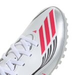 adidas F50 Messi Club Turf Παιδικά Ποδοσφαιρικά Παπούτσια με Σχάρα Λευκά / Ασημί