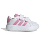 adidas Grand Court 2.0 Shoes Kids Βρεφικά Sneakers με Σκρατς Λευκά / Ροζ