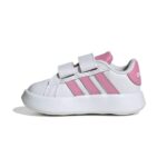 adidas Grand Court 2.0 Shoes Kids Βρεφικά Sneakers με Σκρατς Λευκά / Ροζ