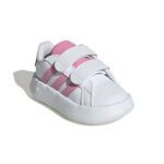 adidas Grand Court 2.0 Shoes Kids Βρεφικά Sneakers με Σκρατς Λευκά / Ροζ