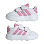 adidas Grand Court 2.0 Shoes Kids Βρεφικά Sneakers με Σκρατς Λευκά / Ροζ