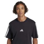 adidas Essentials 3-Stripes Single Jersey Tee Ανδρικό Κοντομάνικο Μαύρο