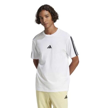 adidas Essentials 3-Stripes Single Jersey Tee Ανδρικό Κοντομάνικο Λευκό