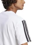 adidas Essentials 3-Stripes Single Jersey Tee Ανδρικό Κοντομάνικο Λευκό