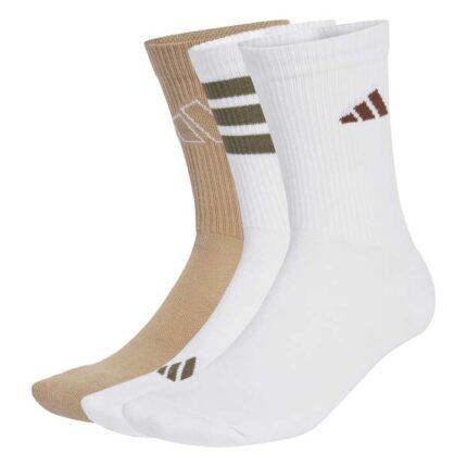 adidas Logo Socks 3 Pairs Kάλτσες Λευκές / Μπέζ