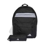adidas Classic 3-Stripes Horizontal Backpack Σακίδιο Πλάτης Μαύρο