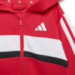 adidas Essentials Tiberio 3-Stripes Fleece Track Suit Kids Βρεφικό Σετ με Ζακέτα Κόκκινο / Μαύρο