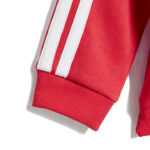 adidas Essentials Tiberio 3-Stripes Fleece Track Suit Kids Βρεφικό Σετ με Ζακέτα Κόκκινο / Μαύρο