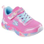 Skechers Eternal Heart Lights - Ton of Love Παιδικά Sneakers με Φωτάκια Φουξ / Σιελ