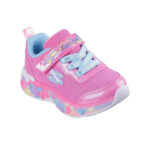 Skechers Eternal Heart Lights - Ton of Love Βρεφικά Sneakers με Φωτάκια Φουξ / Σιελ