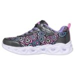 Skechers Heart Lights - Boogie Love Παιδικά Παπούτσια Τρεξίματος Με Σκρατς Μαύρα / Mωβ / Φουξ
