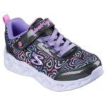 Skechers Heart Lights - Boogie Love Παιδικά Παπούτσια Τρεξίματος Με Σκρατς Μαύρα / Mωβ / Φουξ