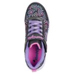 Skechers Heart Lights - Boogie Love Παιδικά Παπούτσια Τρεξίματος Με Σκρατς Μαύρα / Mωβ / Φουξ