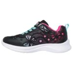 Skechers Jumpsters 2.0 - Butterfly Flush Παιδικά Παπούτσια Τρεξίματος Με Σκρατς Μαύρα / Σιελ / Φουξ