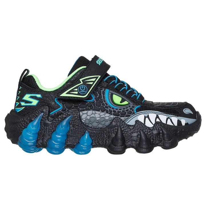 Skechers Skech-O-Saurus Lights 2.0 Παιδικά Sneakers με Φωτάκια Μαύρα / Γκρι / Μπλε