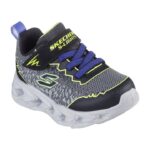 Skechers S Lights Vortex 2.0 - Zorento Βρεφικά Sneakers με Φωτάκια Ασημί / Μαύρο / Μπλε