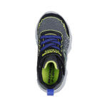 Skechers S Lights Vortex 2.0 - Zorento Βρεφικά Sneakers με Φωτάκια Ασημί / Μαύρο / Μπλε