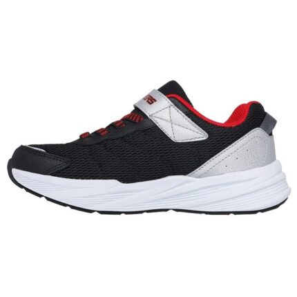 Skechers Microspec Tread Παιδικά Παπούτσια Τρεξίματος Με Σκρατς Μαύρα / Ασημί / Κόκκινο