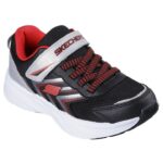 Skechers Microspec Tread Παιδικά Παπούτσια Τρεξίματος Με Σκρατς Μαύρα / Ασημί / Κόκκινο