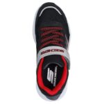 Skechers Microspec Tread Παιδικά Παπούτσια Τρεξίματος Με Σκρατς Μαύρα / Ασημί / Κόκκινο