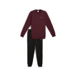 Puma Elevated Crew Sweat Suit FL Ανδρικό Σετ Φόρμας Μπορντό / Μαύρο