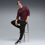 Puma Elevated Crew Sweat Suit FL Ανδρικό Σετ Φόρμας Μπορντό / Μαύρο