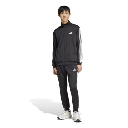 adidas Sportswear Basic 3-Stripes French Terry Track Suit Ανδρικό Σετ Φόρμας με Ζακέτα Μαύρο