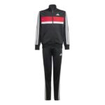 adidas Seasonal Essentials Tiberio 3-Stripes Tricot Track Suit Kids Παιδικό Σετ Μαύρο / Κόκκινο