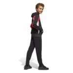 adidas Seasonal Essentials Colorblock Track Suit Kids Παιδικό Σετ με Κουκούλα Μαύρο / Κόκκινο