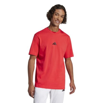 adidas Essentials Small Logo Single Jersey Tee Ανδρικό Κοντομάνικο Κόκκινο