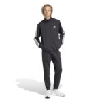 adidas Sportswear Basic 3-Stripes Fleece Track Suit νδρικό Σετ Φόρμας με Ζακέτα Μαύρο
