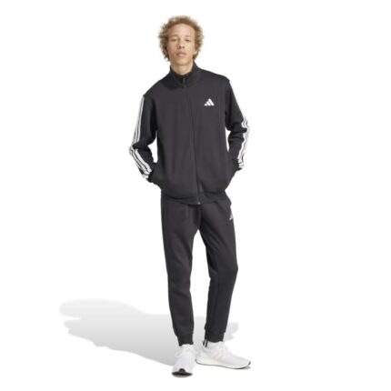 adidas Sportswear Basic 3-Stripes Fleece Track Suit νδρικό Σετ Φόρμας με Ζακέτα Μαύρο