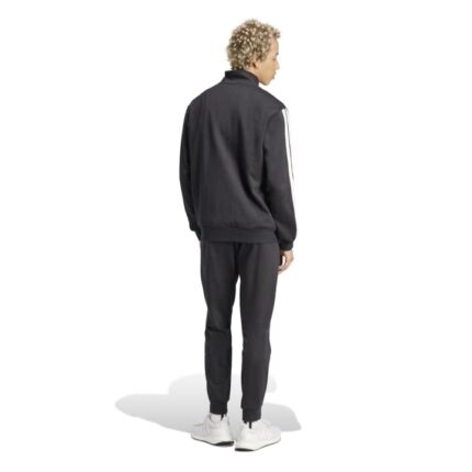 adidas Sportswear Basic 3-Stripes Fleece Track Suit νδρικό Σετ Φόρμας με Ζακέτα Μαύρο