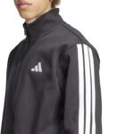 adidas Sportswear Basic 3-Stripes Fleece Track Suit νδρικό Σετ Φόρμας με Ζακέτα Μαύρο