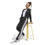 adidas Essentials Full-Zip Hoodie Kids Παιδική Ζακέτα Μαύρη Με Άσπρες Ρίγες