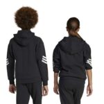 adidas Future Icons 3-Stripes Full-Zip Hooded Track Jacket Kids Παιδική Ζακέτα Μαύρη