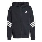 adidas Future Icons 3-Stripes Full-Zip Hooded Track Jacket Kids Παιδική Ζακέτα Μαύρη
